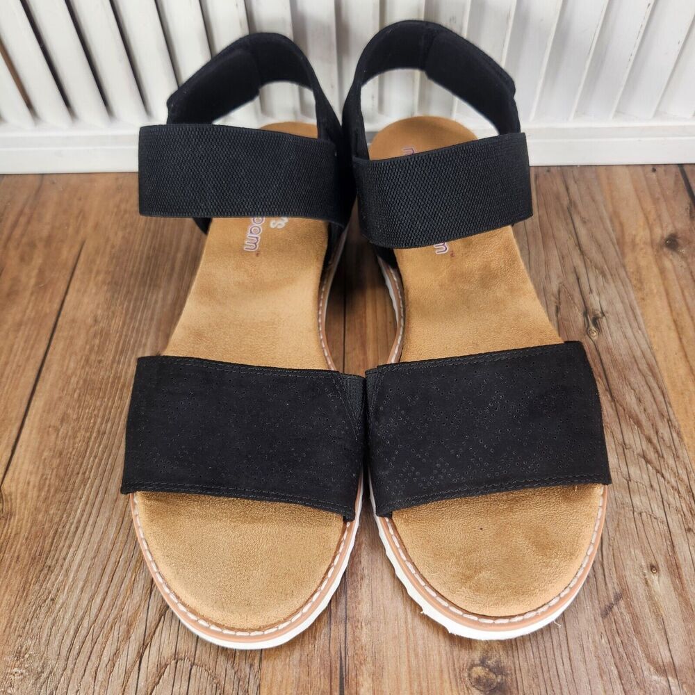 Skechers Cali Desert Kiss 56195S Womens Sz 8 Black Memory Foam Slingback Sandals - Picture 8 of 10